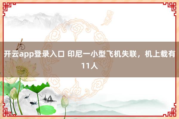 开云app登录入口 印尼一小型飞机失联，机上载有11人