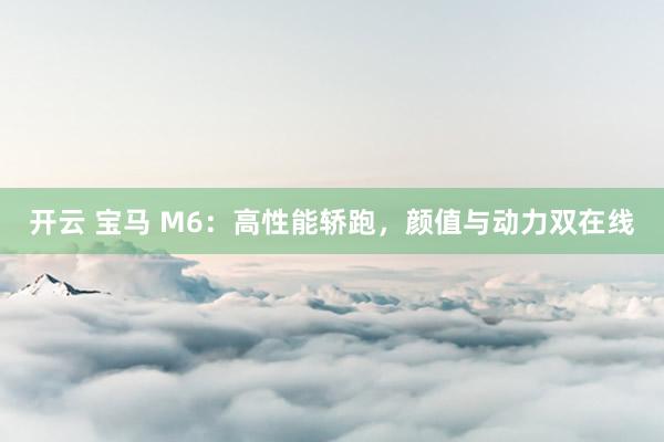 开云 宝马 M6:高性能轿跑,颜值与动力双在线
