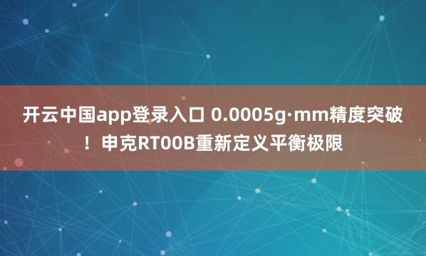 开云中国app登录入口 0.0005g·mm精度突破!申克RT00B重新定义平衡极限