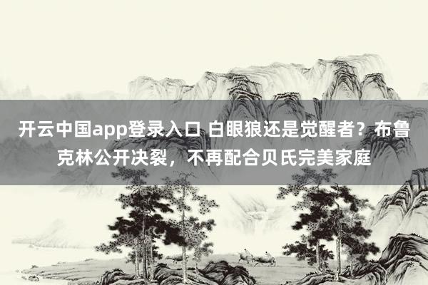 开云中国app登录入口 白眼狼还是觉醒者?布鲁克林公开决裂,不再配合贝氏完美家庭