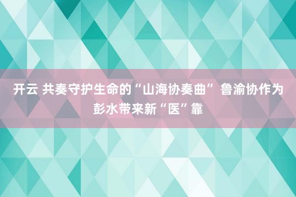 开云 共奏守护生命的“山海协奏曲” 鲁渝协作为彭水带来新“医”靠