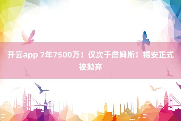 开云app 7年7500万!仅次于詹姆斯!锡安正式被抛弃