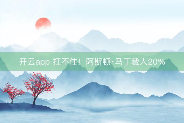 开云app 扛不住!阿斯顿·马丁裁人20%